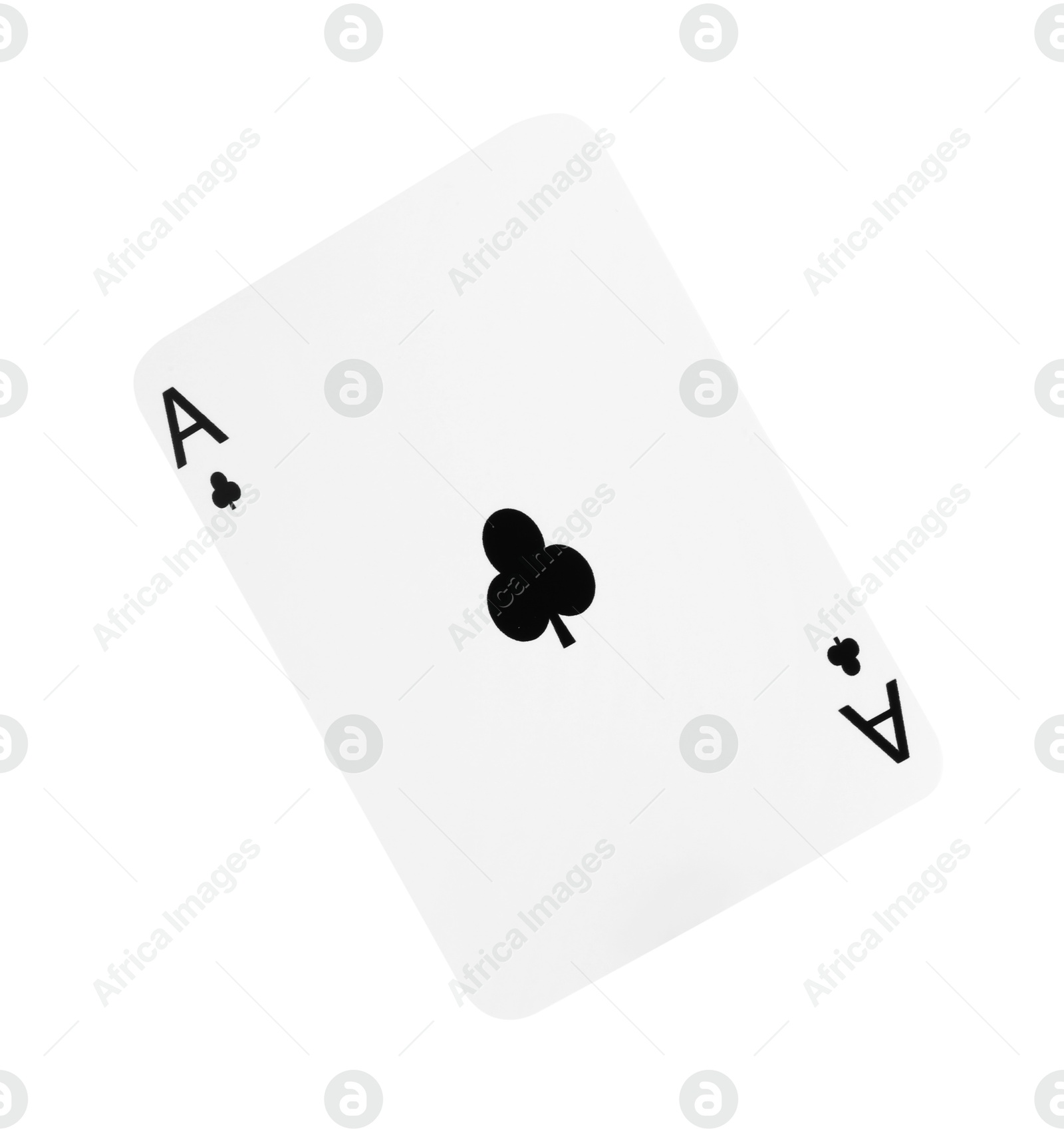 Photo of Poker game. One playing card isolated on white