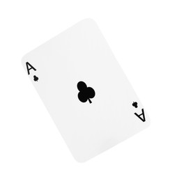 Poker game. One playing card isolated on white