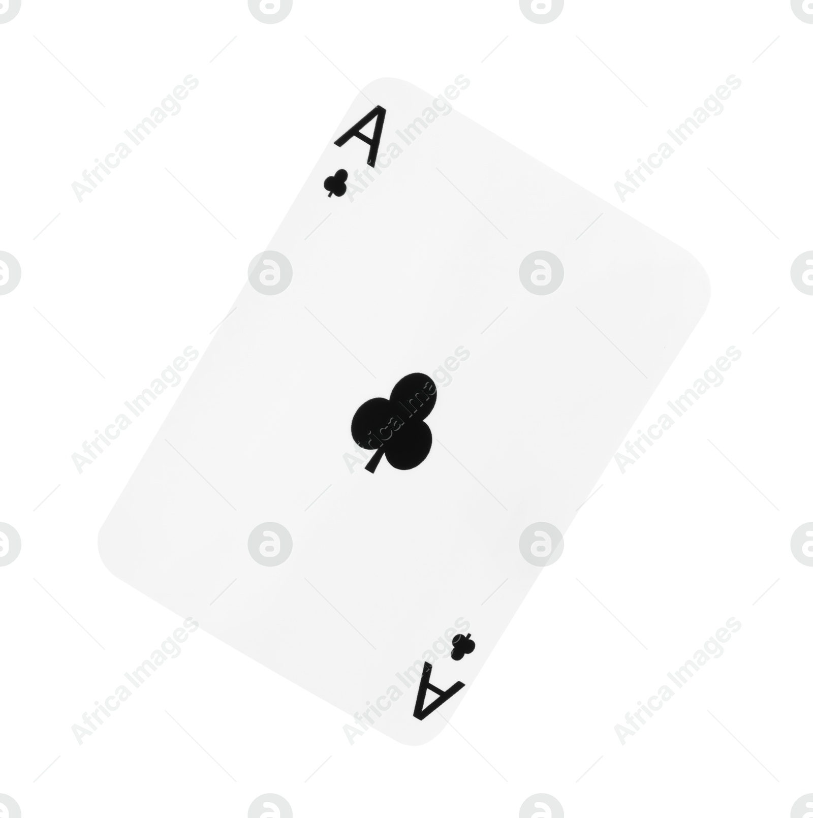 Photo of Poker game. One playing card isolated on white