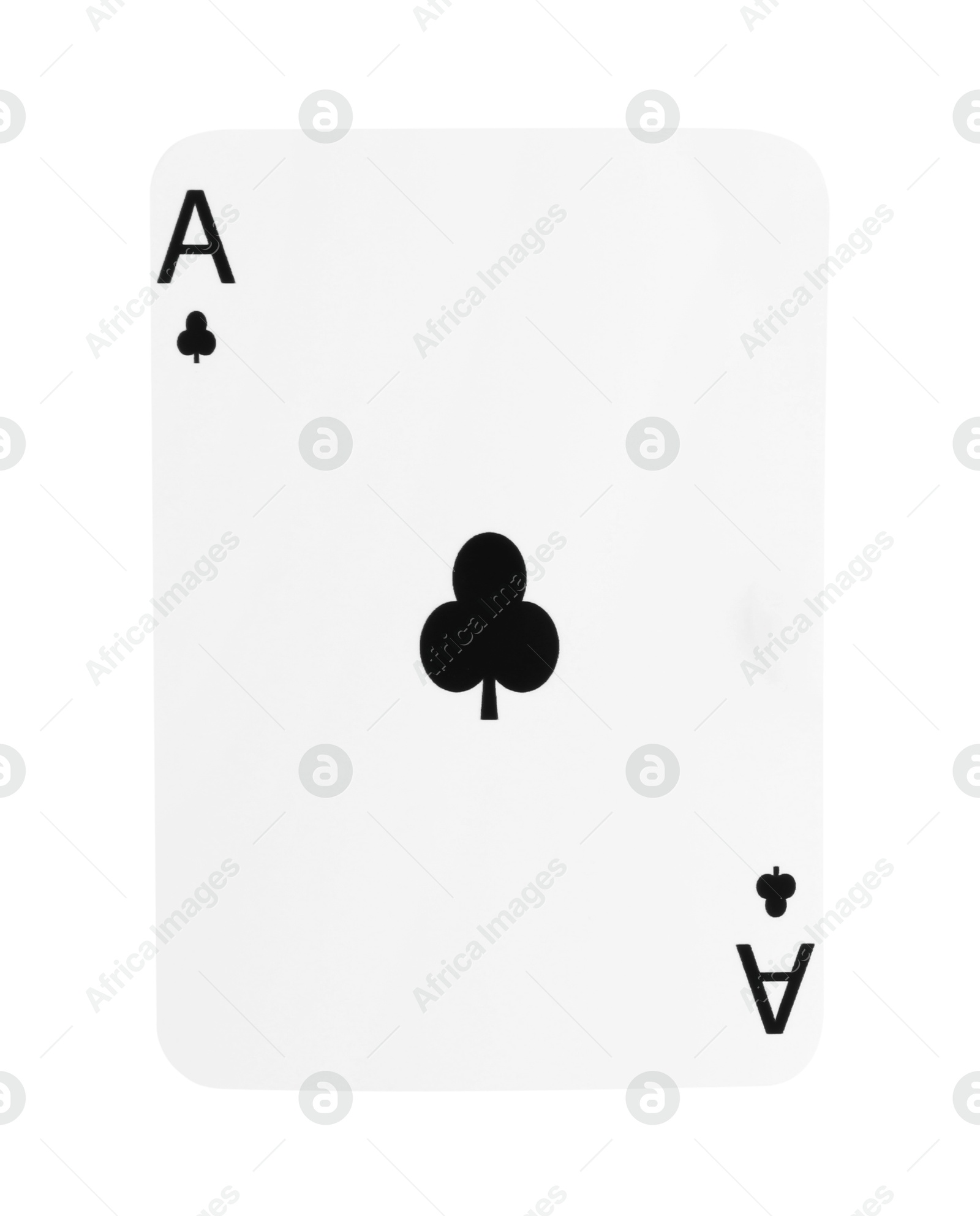 Photo of Poker game. One playing card isolated on white