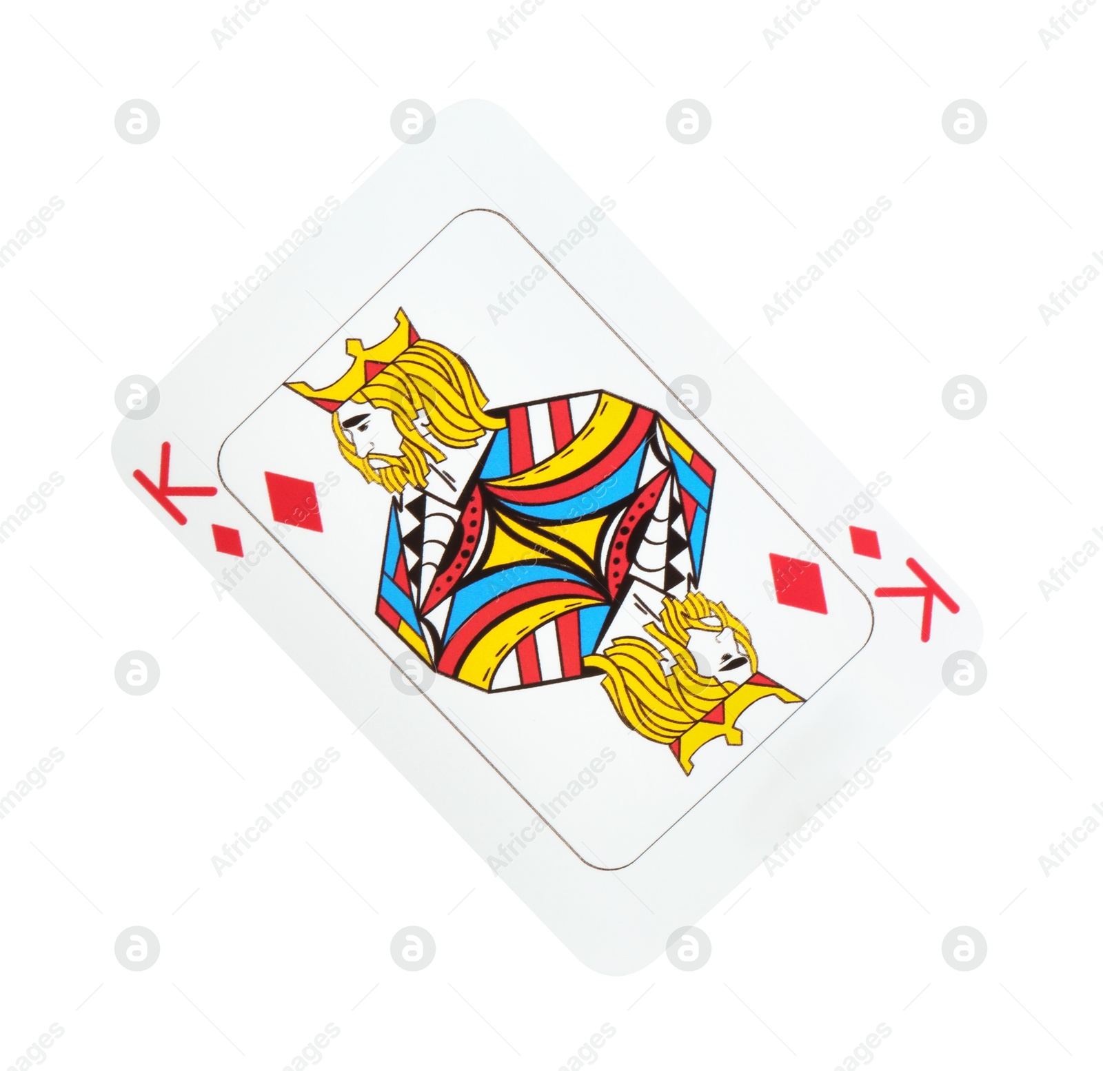 Photo of Poker game. One playing card isolated on white