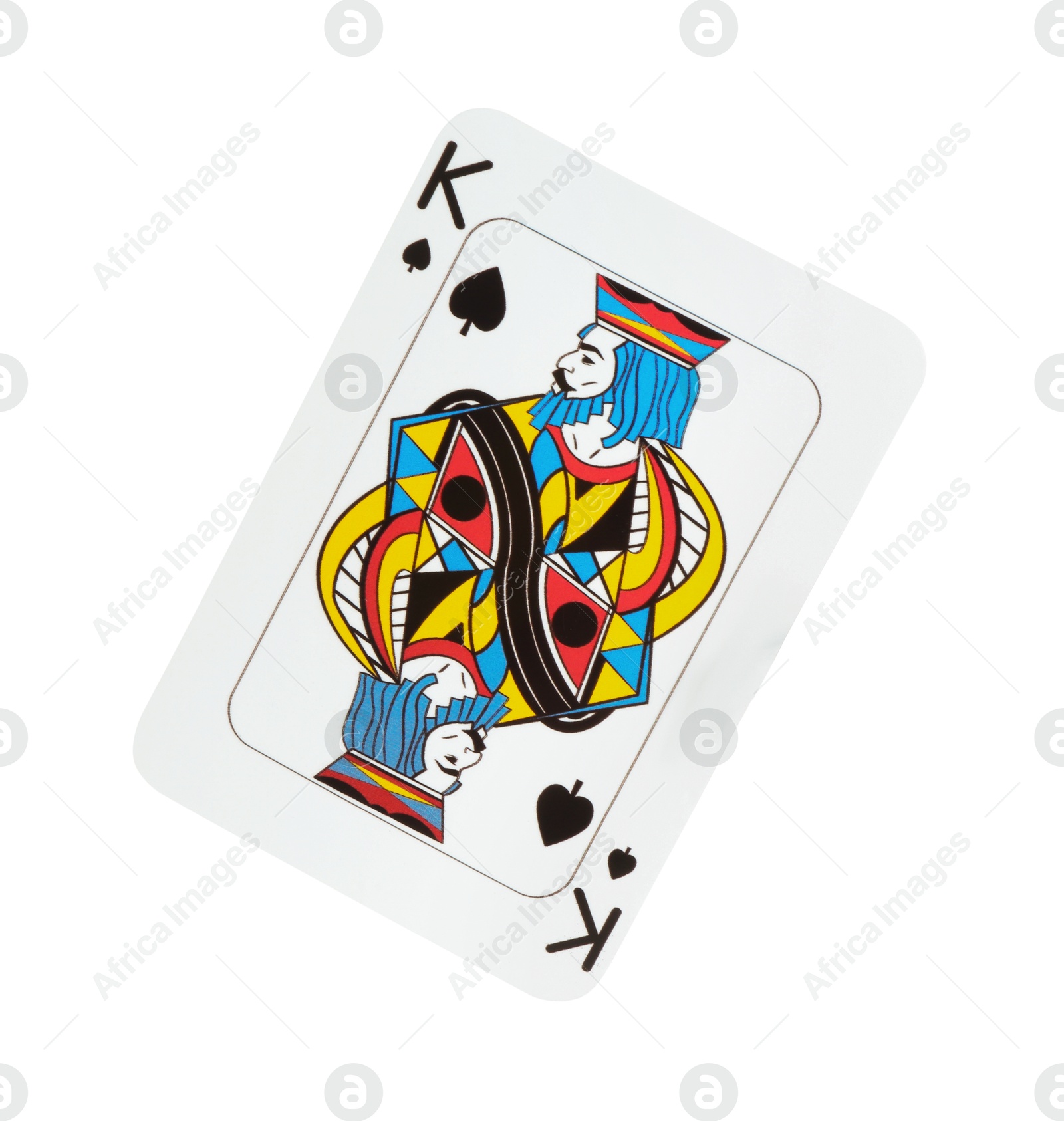 Photo of Poker game. One playing card isolated on white