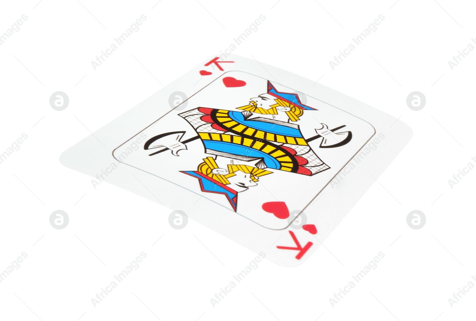 Photo of Poker game. One playing card isolated on white