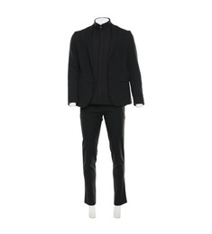 Male mannequin with stylish black suit isolated on white