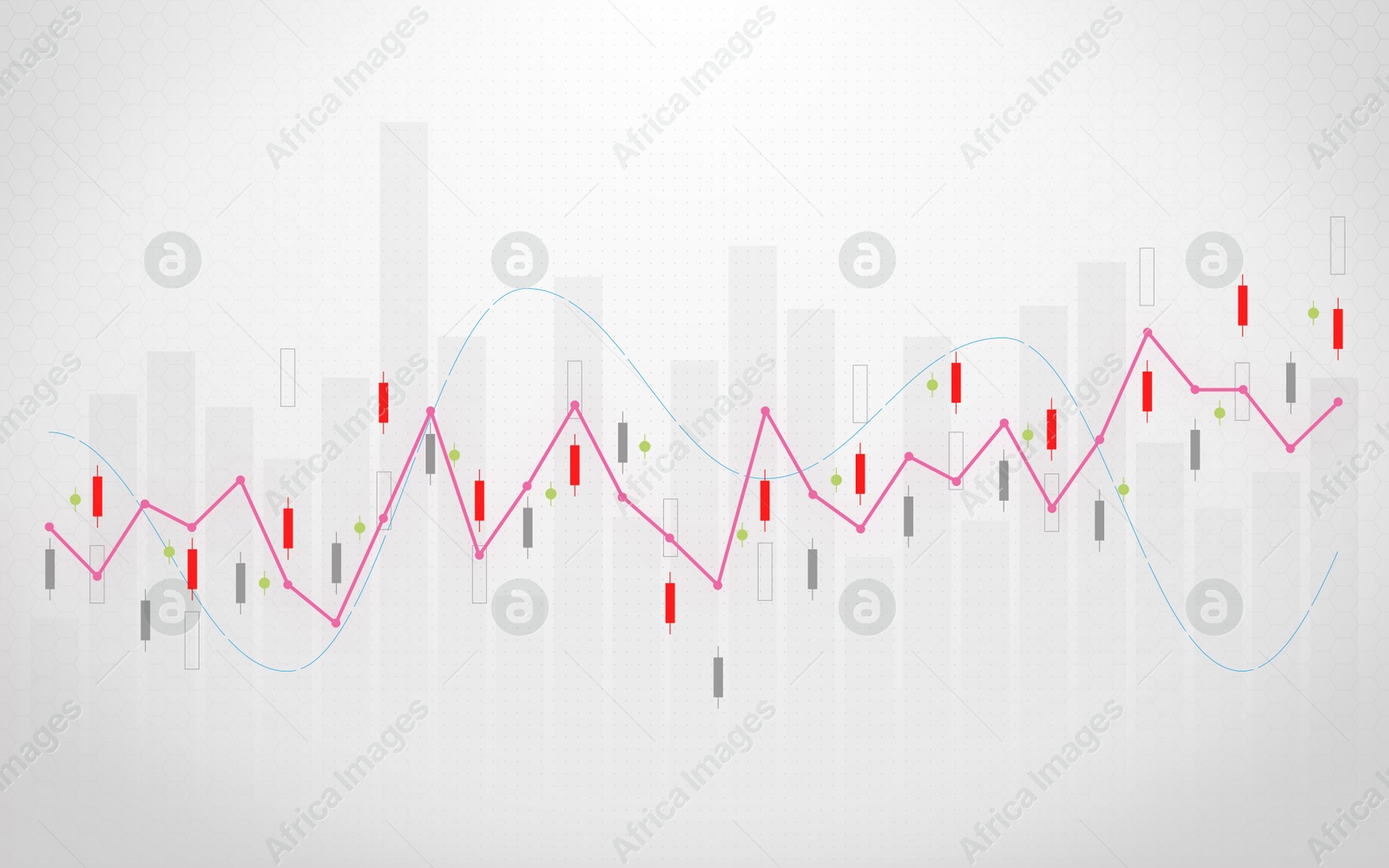 Image of Financial trading. Graph on white background, illustration