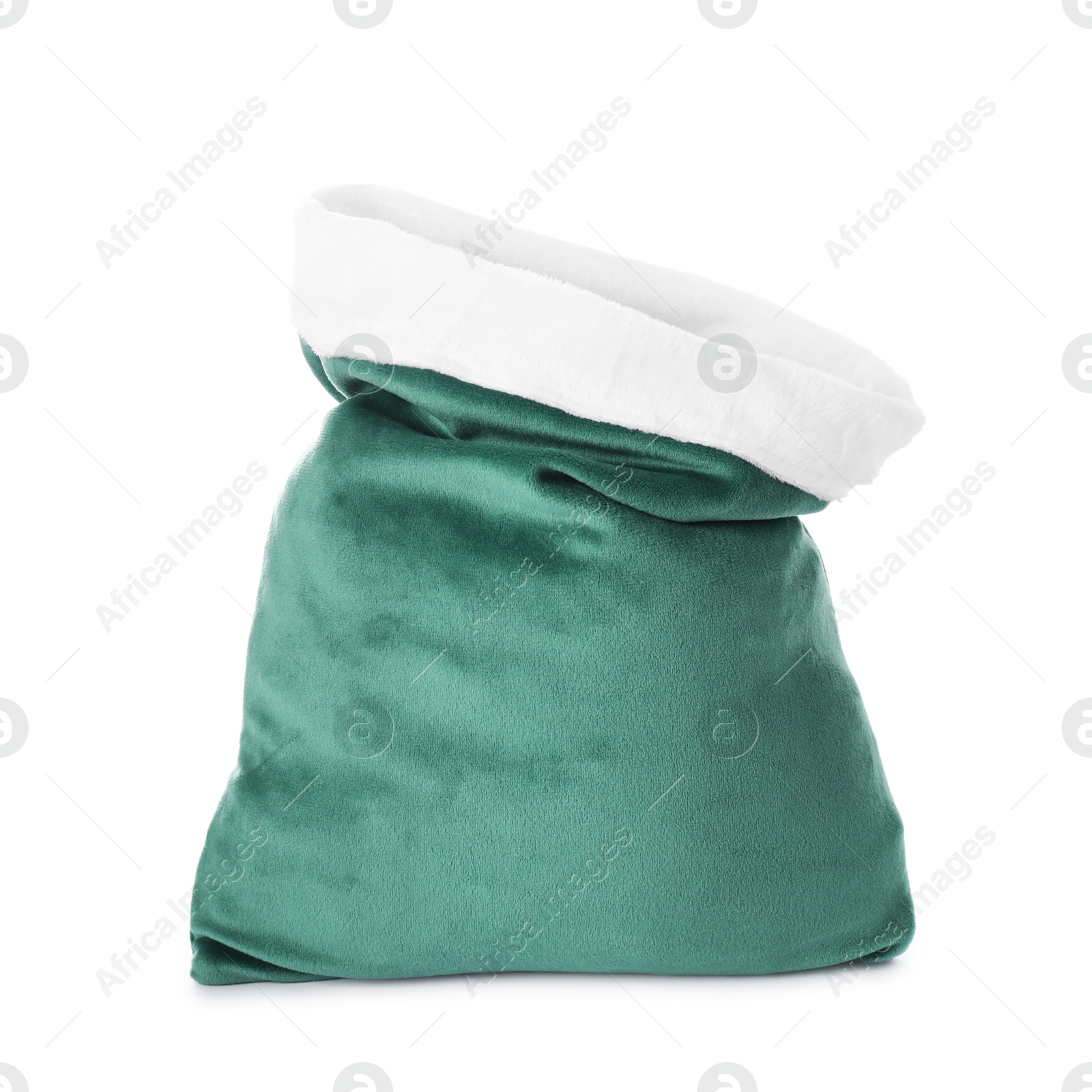 Photo of Green Santa Claus bag isolated on white