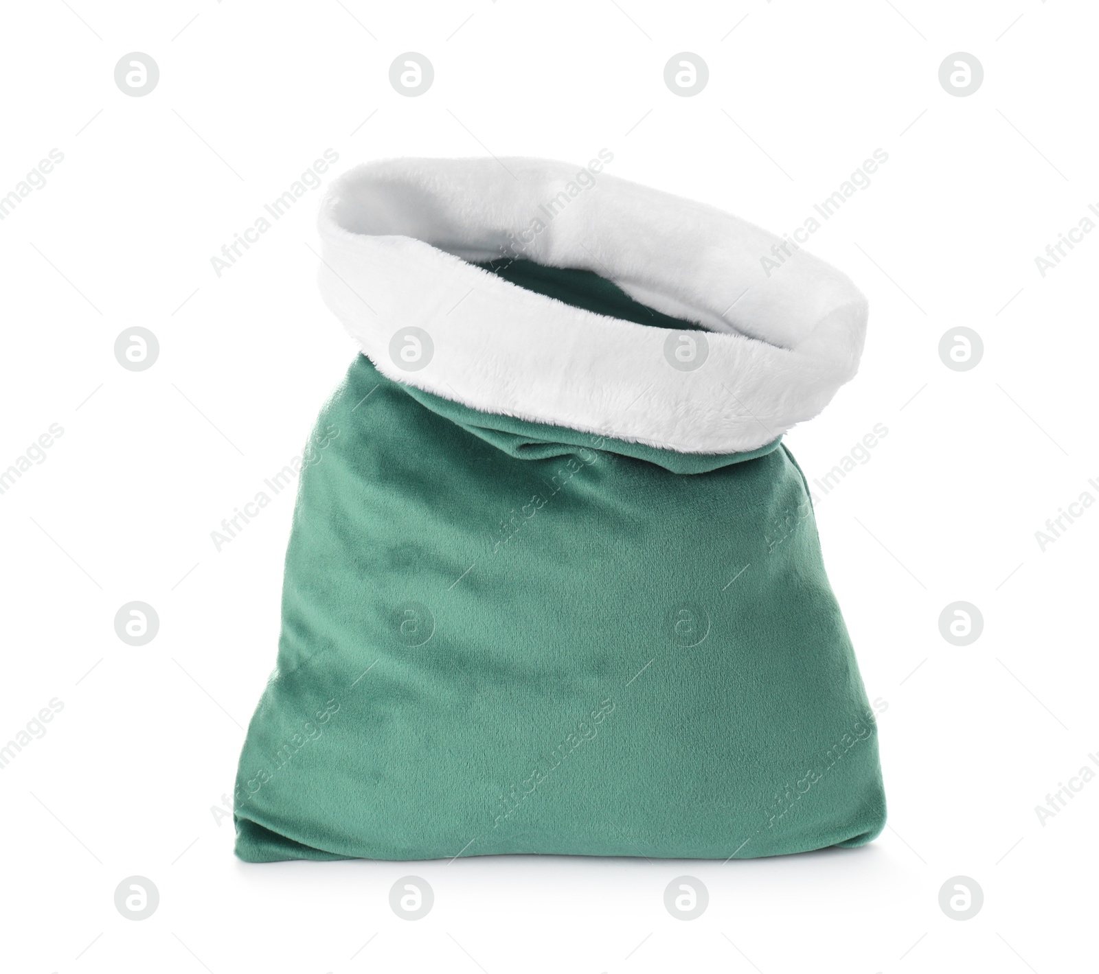 Photo of Green Santa Claus bag isolated on white