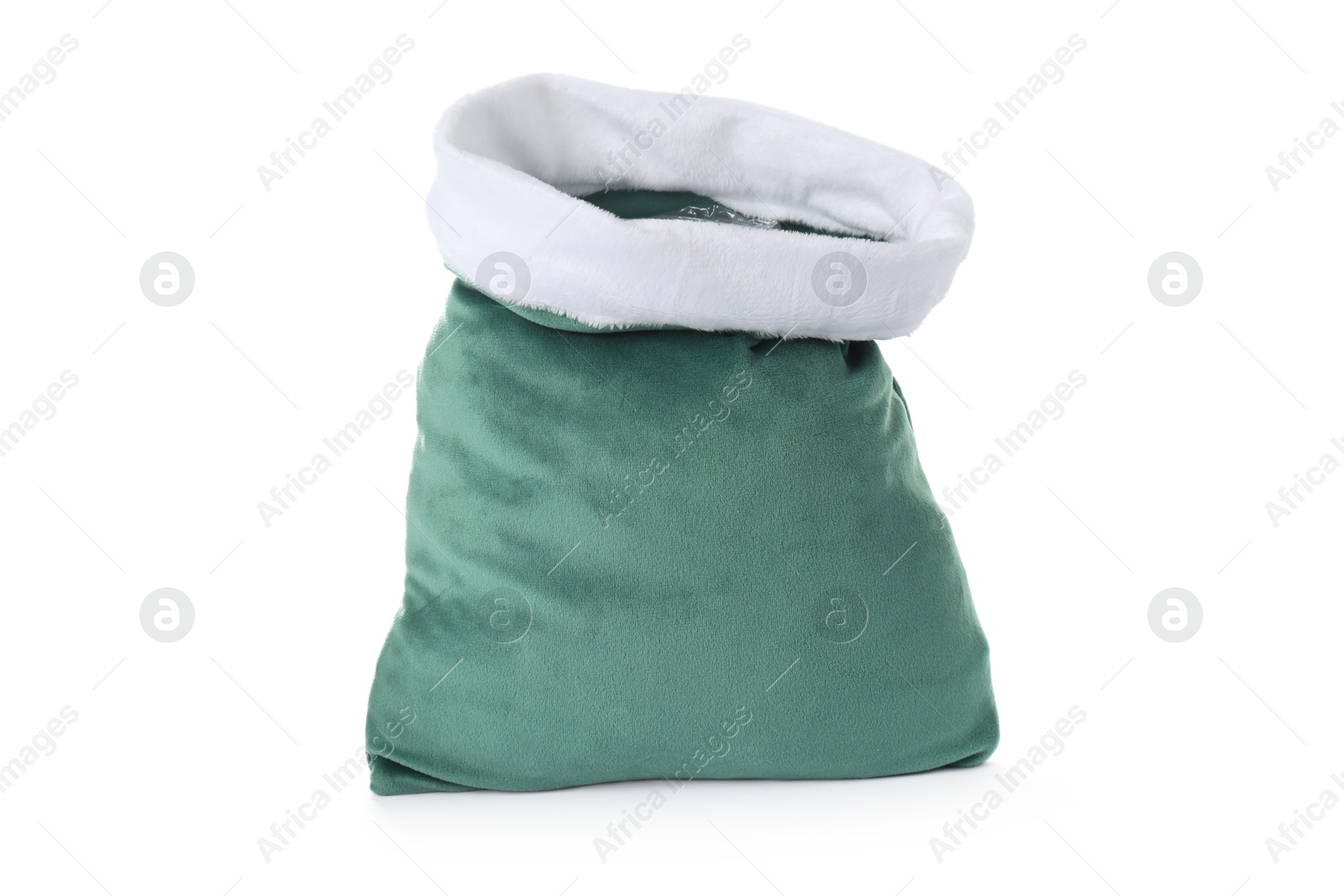 Photo of Green Santa Claus bag isolated on white