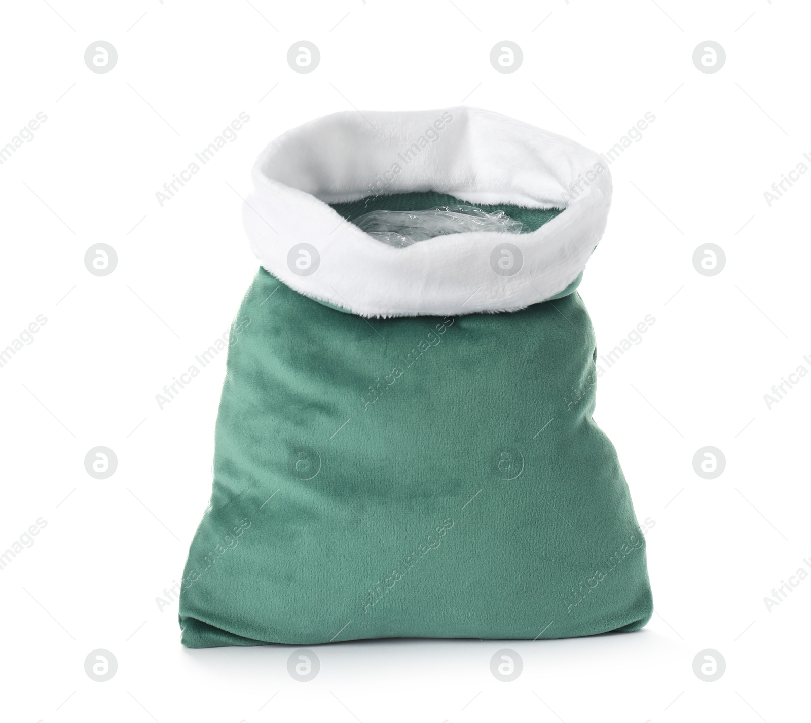 Photo of Green Santa Claus bag isolated on white