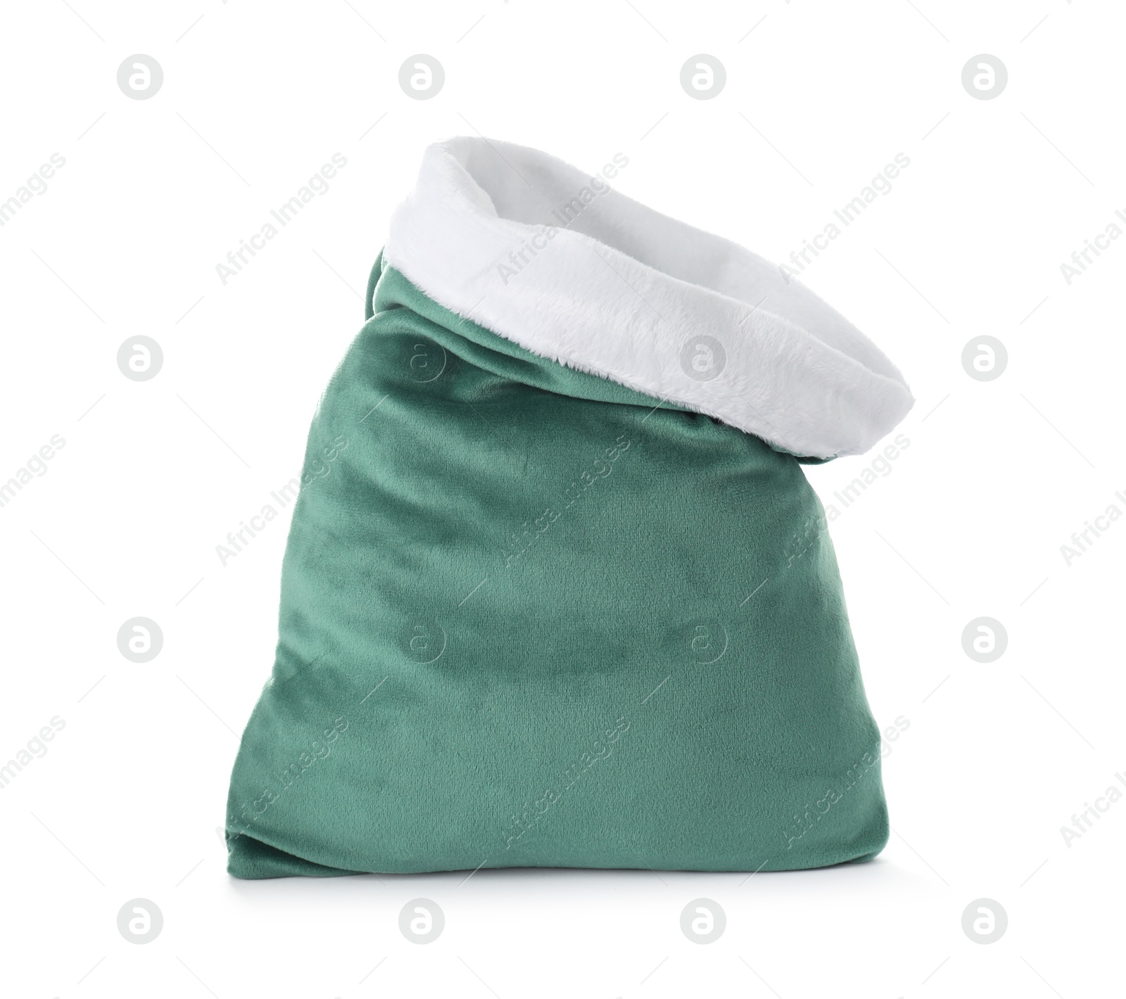 Photo of Green Santa Claus bag isolated on white