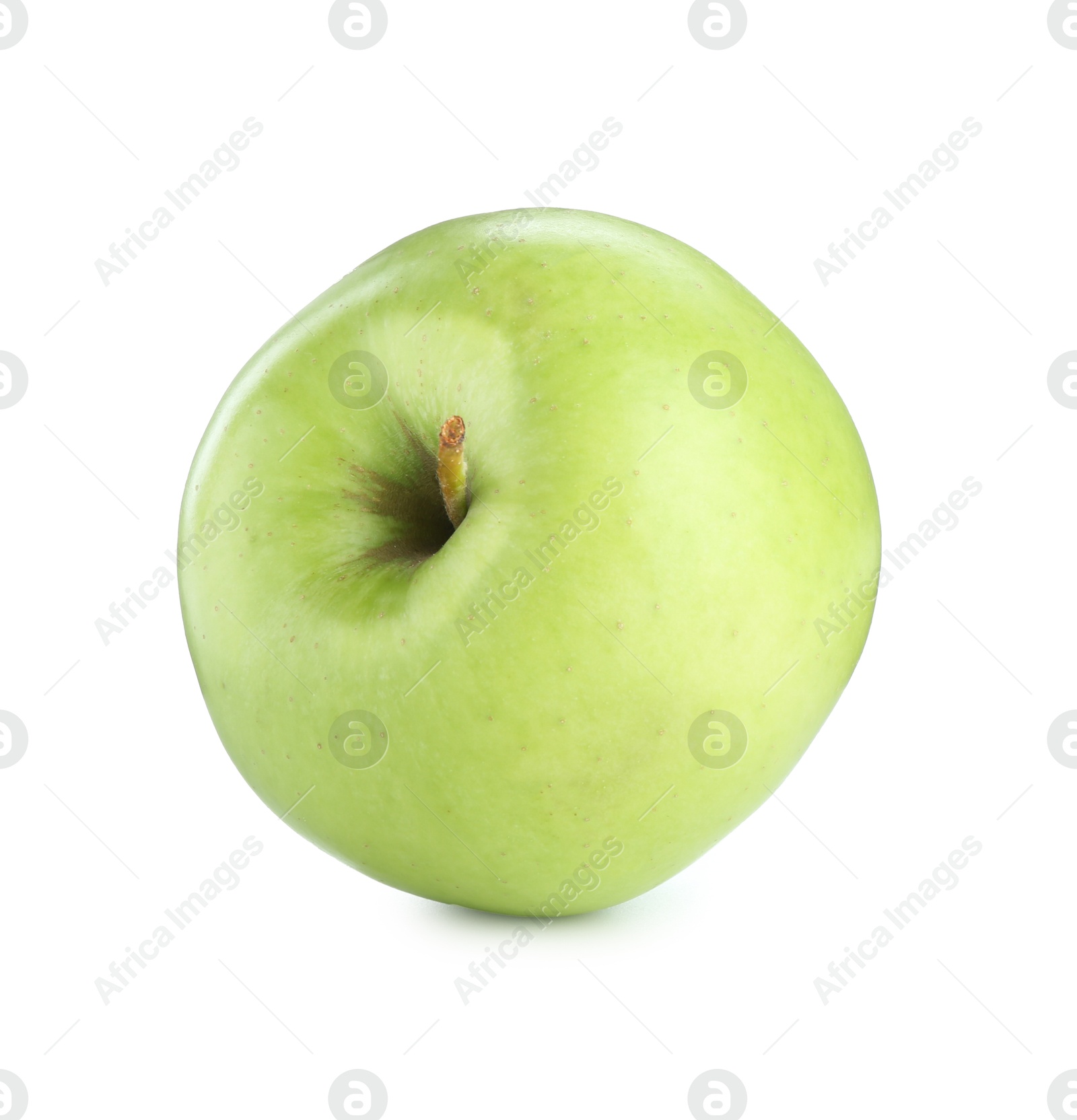 Photo of One ripe green apple isolated on white