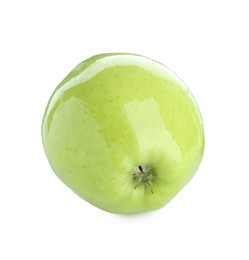 One ripe green apple isolated on white