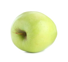 Photo of One ripe green apple isolated on white