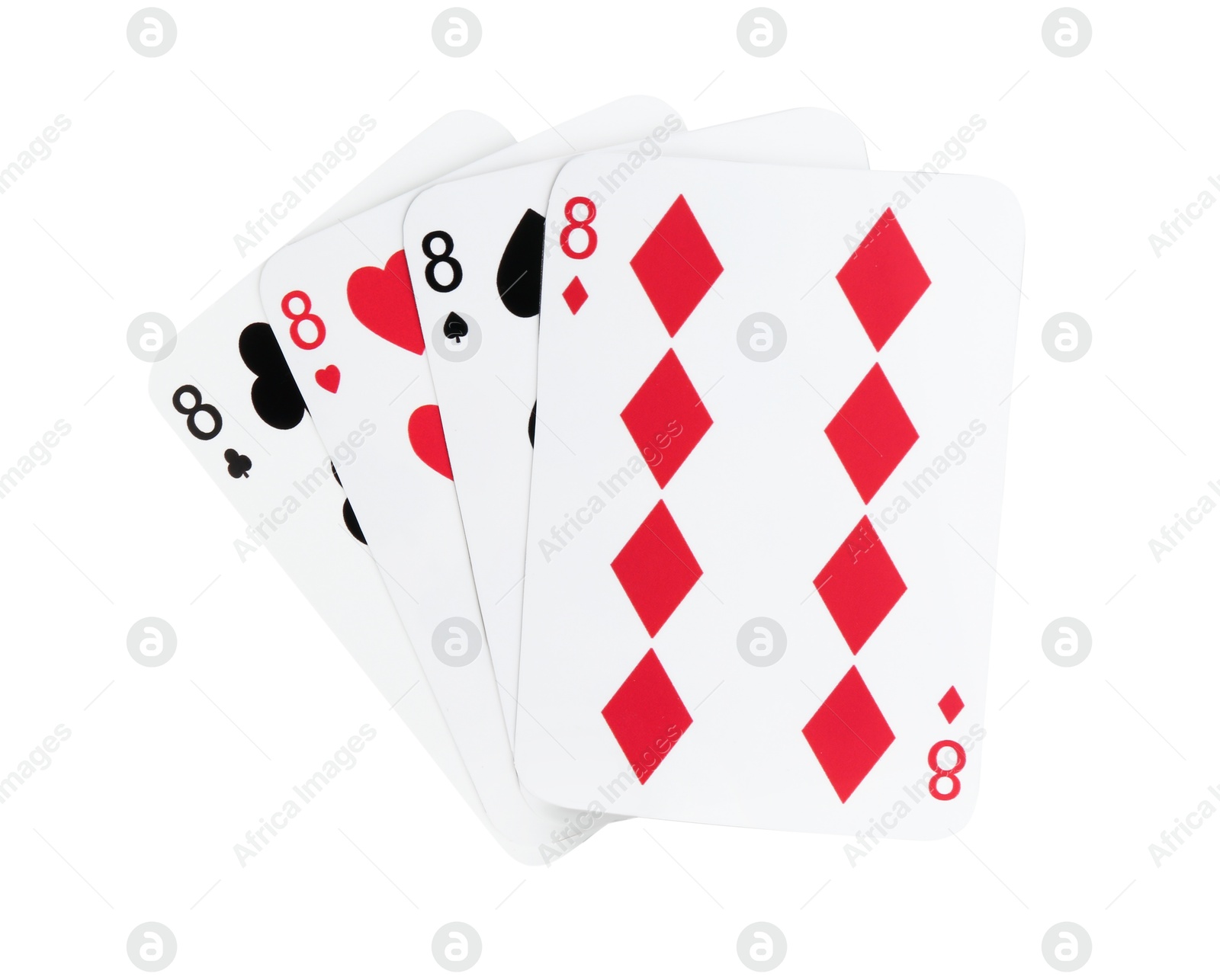 Photo of Poker game. Playing cards isolated on white