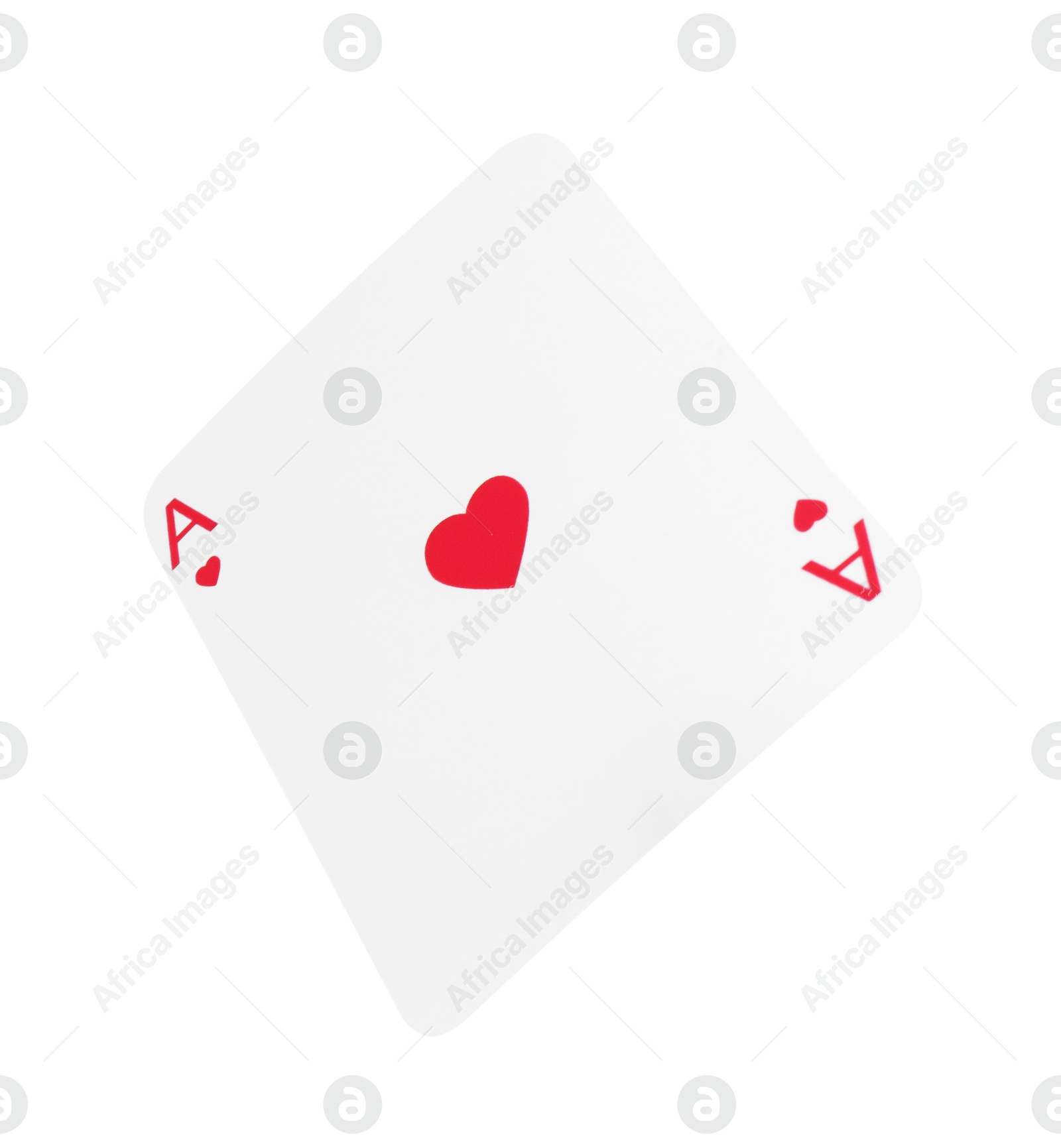 Photo of Poker game. One playing card isolated on white