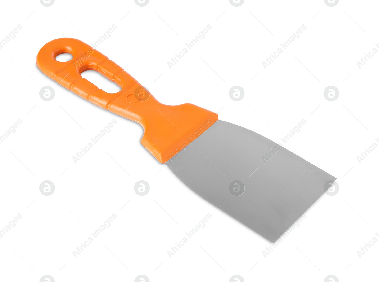 Photo of One putty knife isolated on white. Construction tool