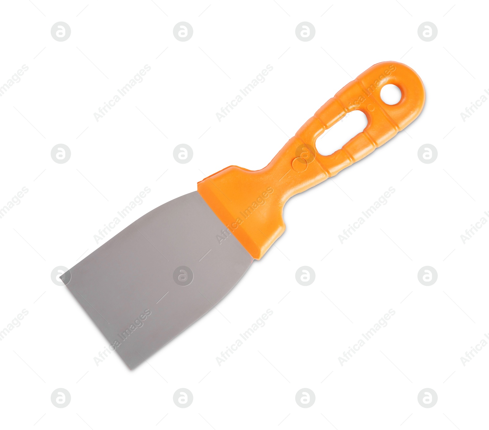 Photo of One putty knife isolated on white. Construction tool