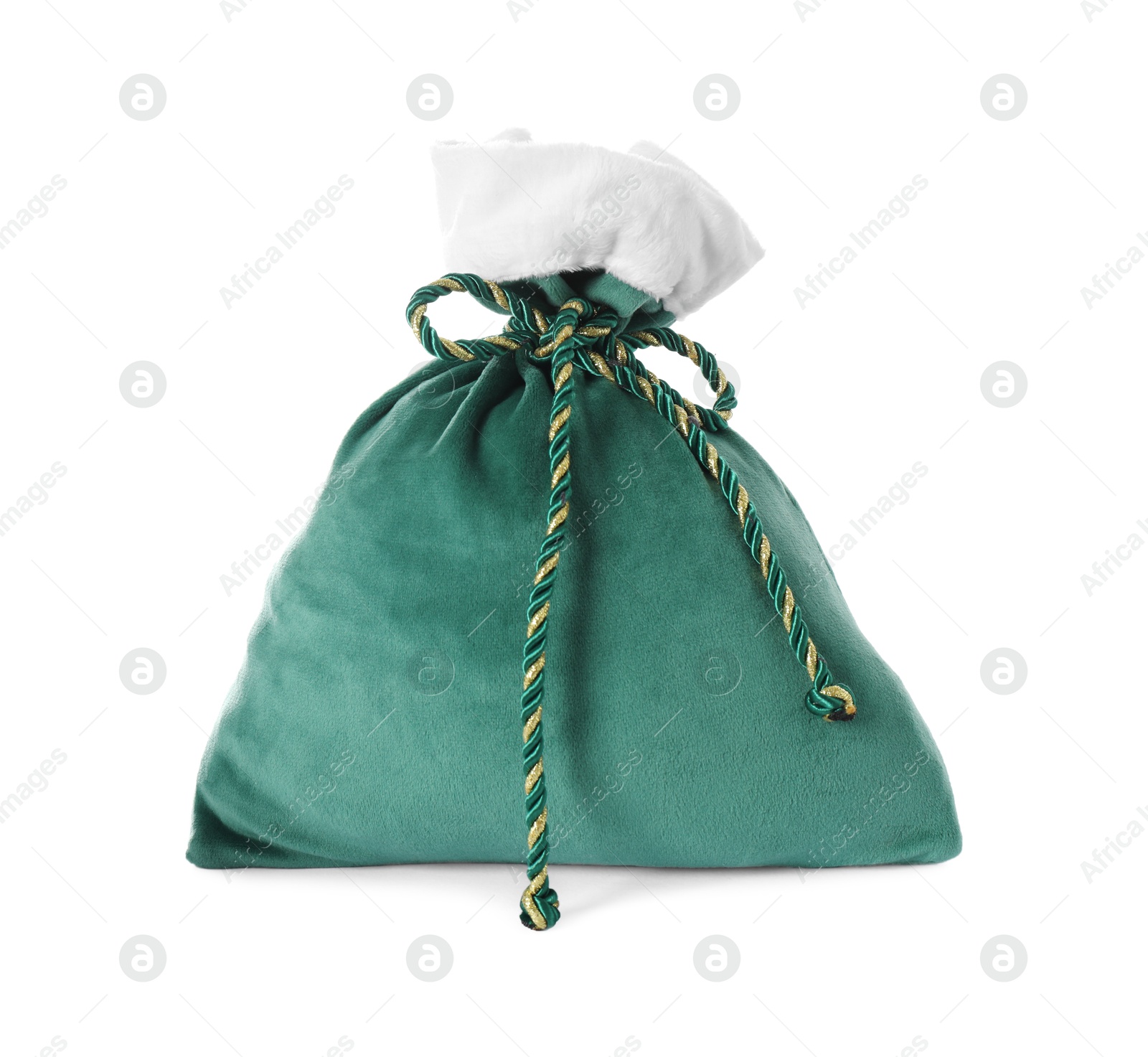 Photo of Green Santa Claus bag isolated on white