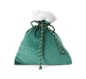 Photo of Green Santa Claus bag isolated on white