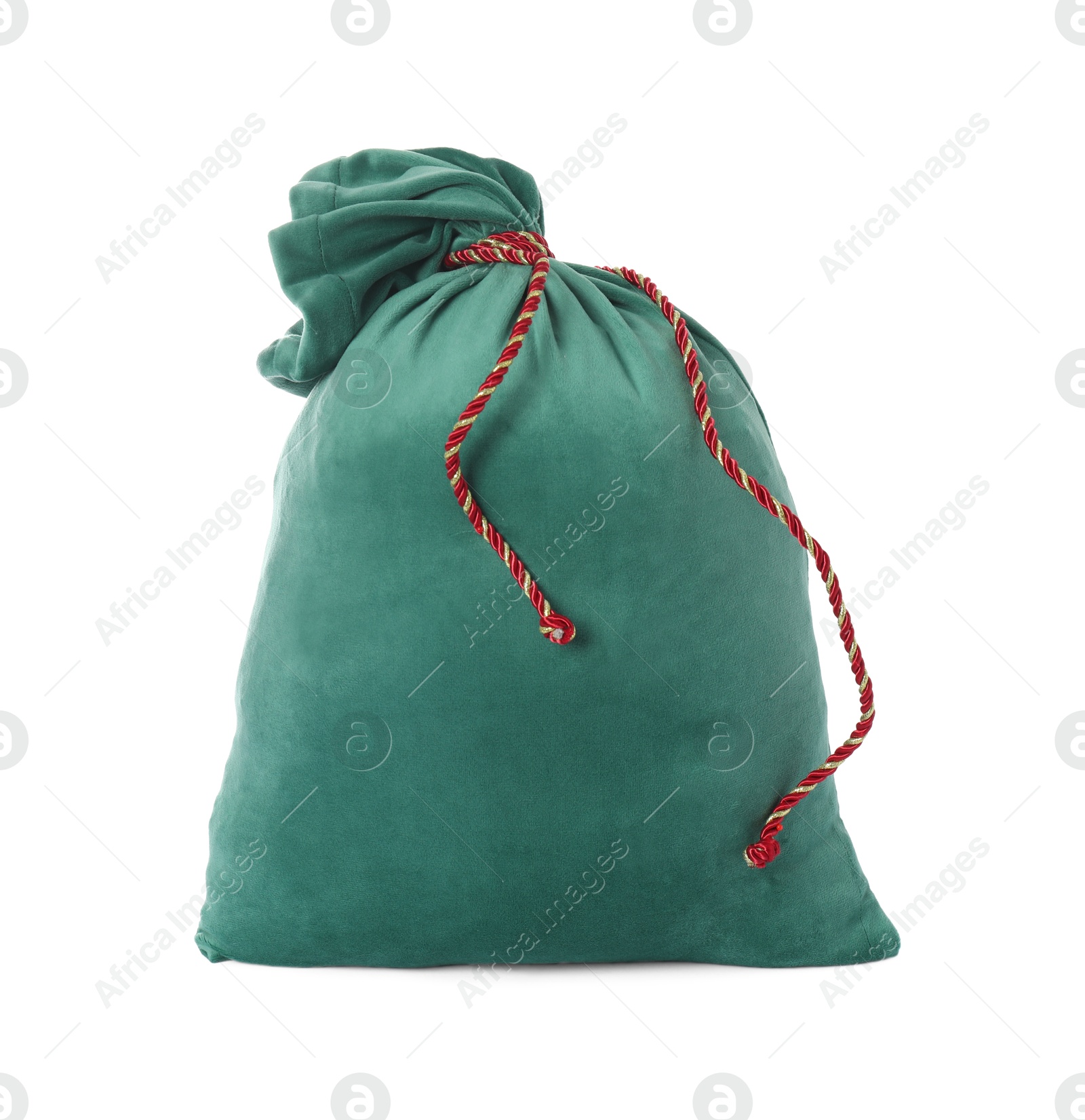 Photo of Green Santa Claus bag isolated on white