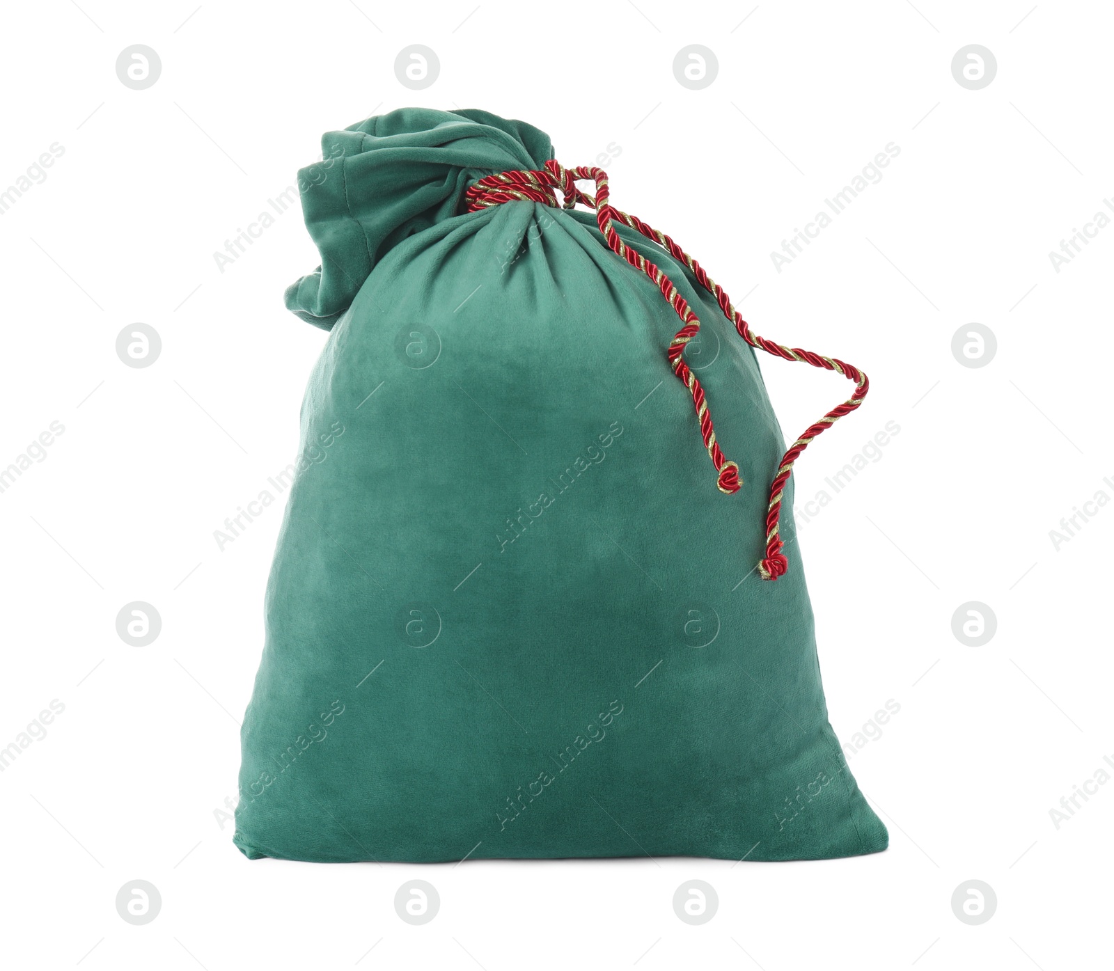 Photo of Green Santa Claus bag isolated on white