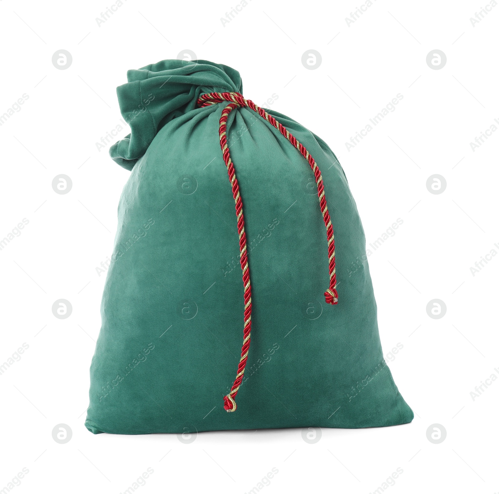 Photo of Green Santa Claus bag isolated on white