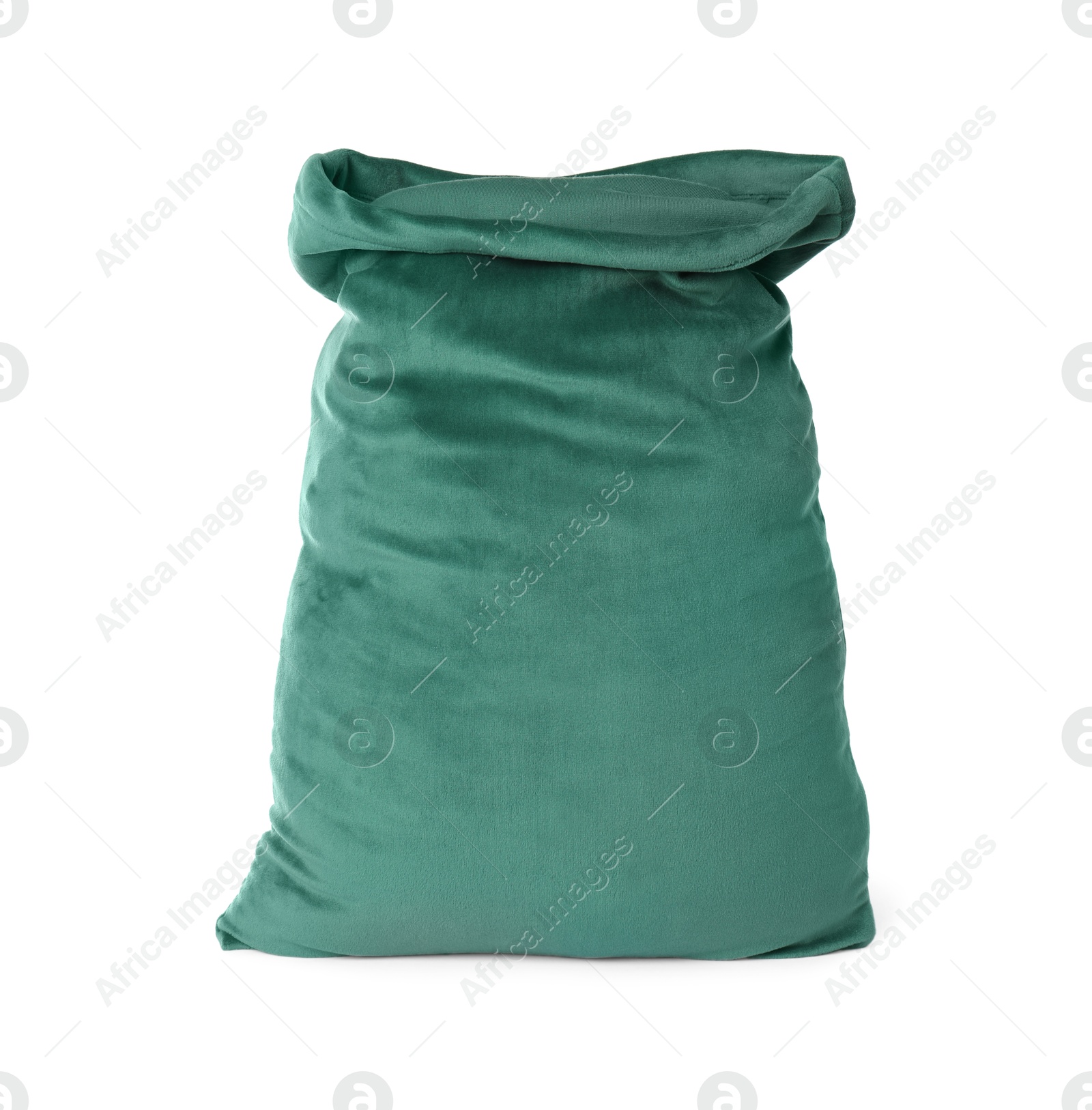 Photo of Green Santa Claus bag isolated on white