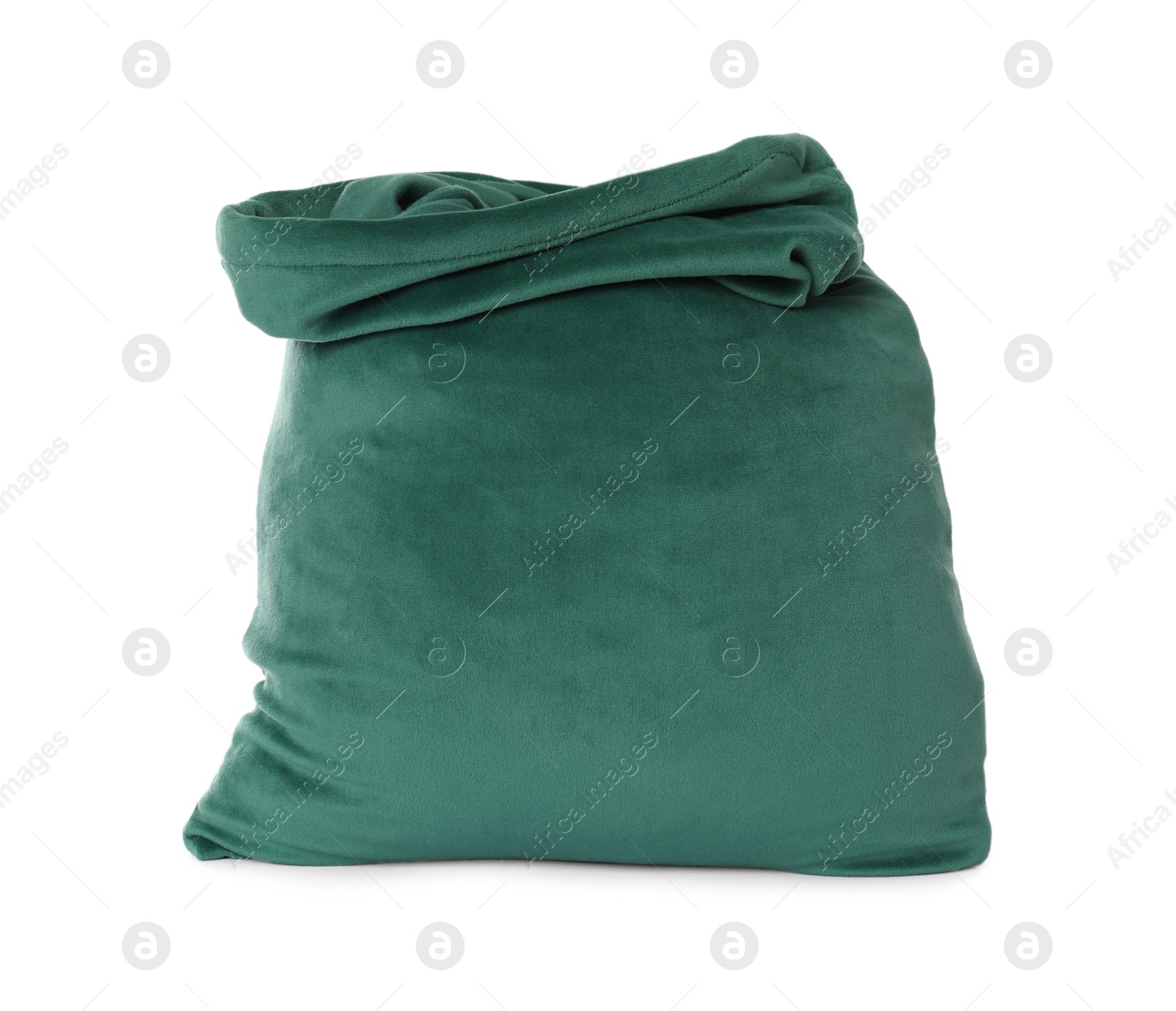 Photo of Green Santa Claus bag isolated on white