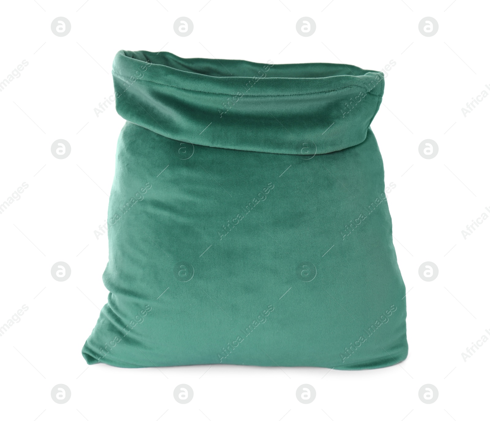 Photo of Green Santa Claus bag isolated on white