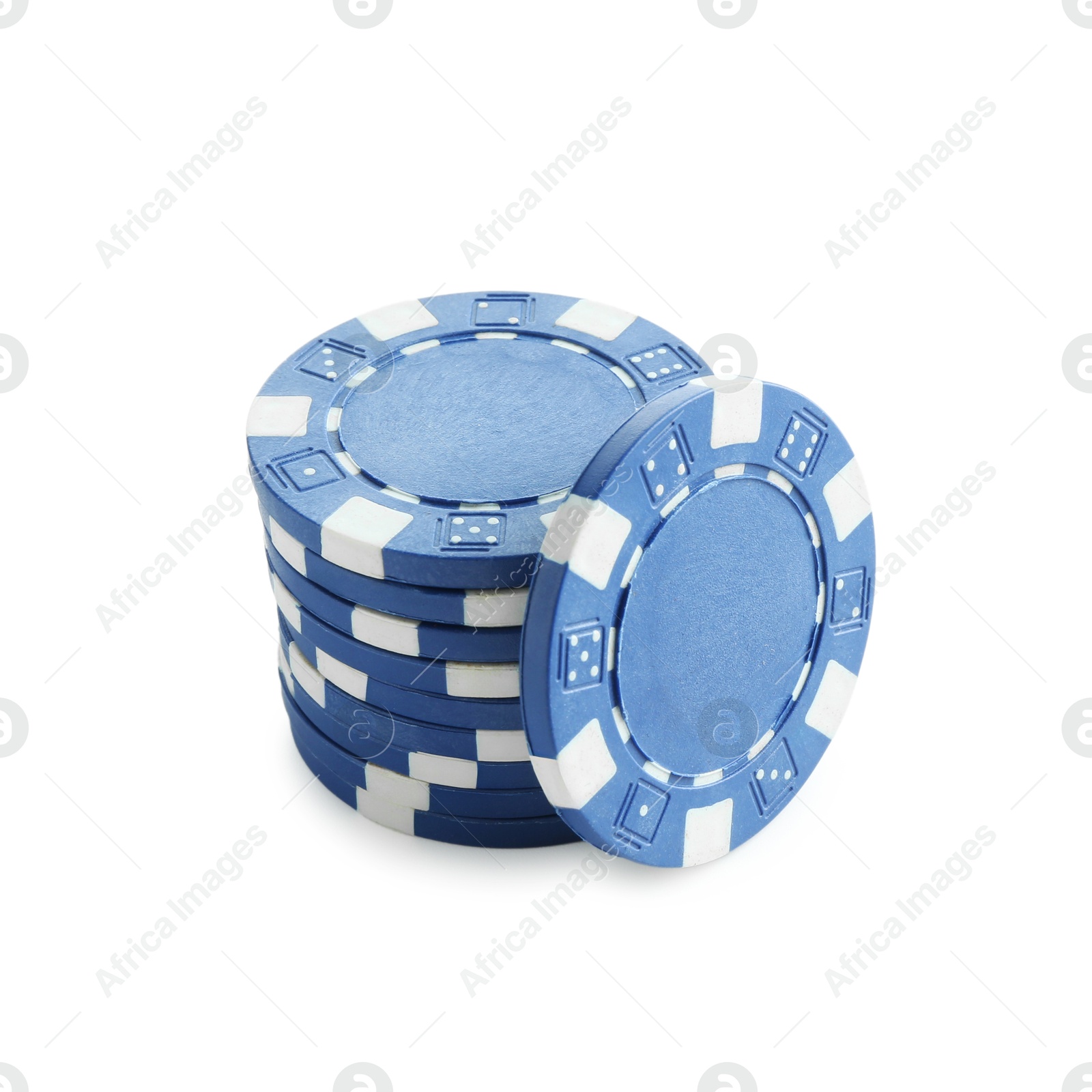 Photo of Poker game. Casino chips isolated on white