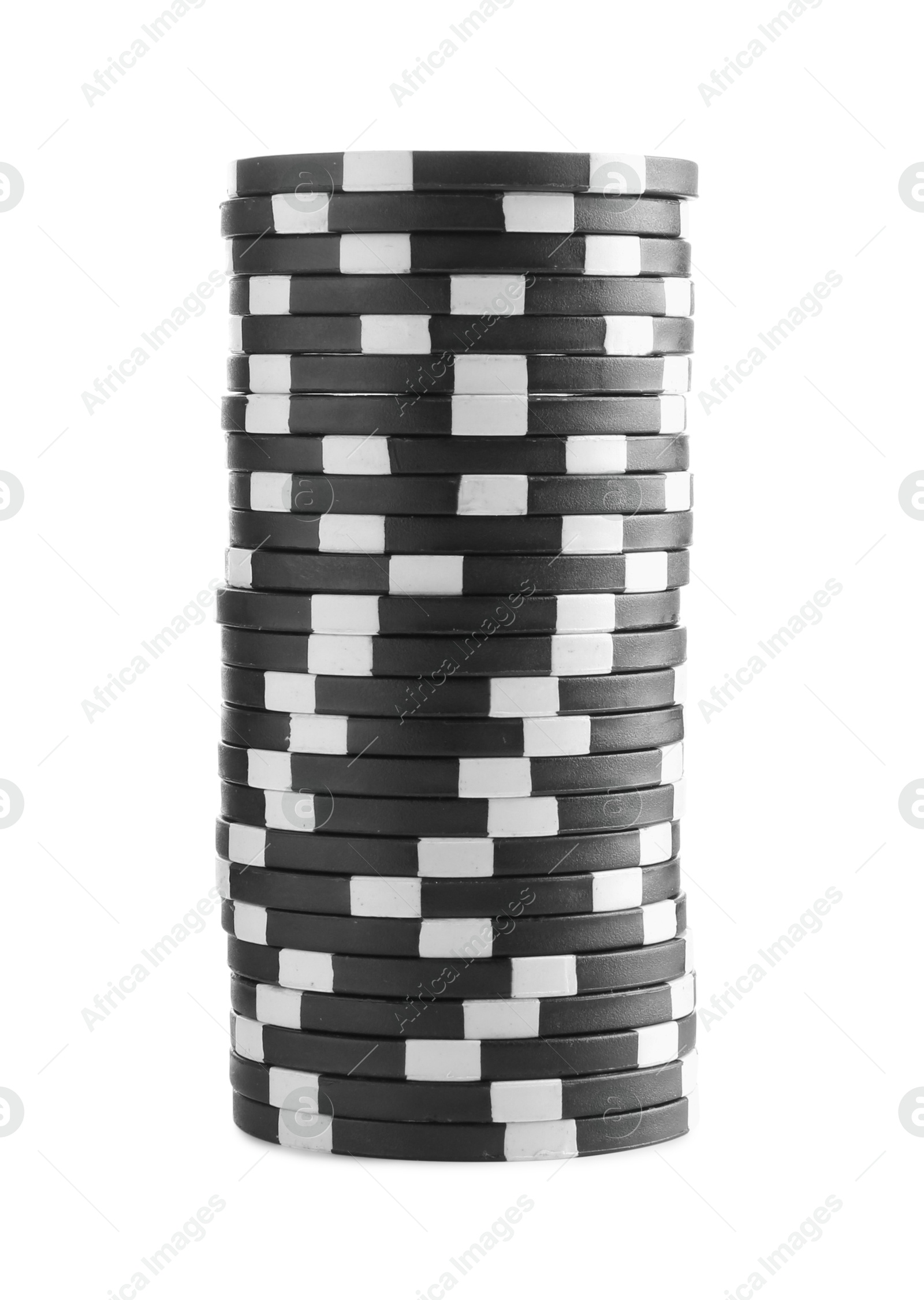 Photo of Poker game. Casino chips isolated on white