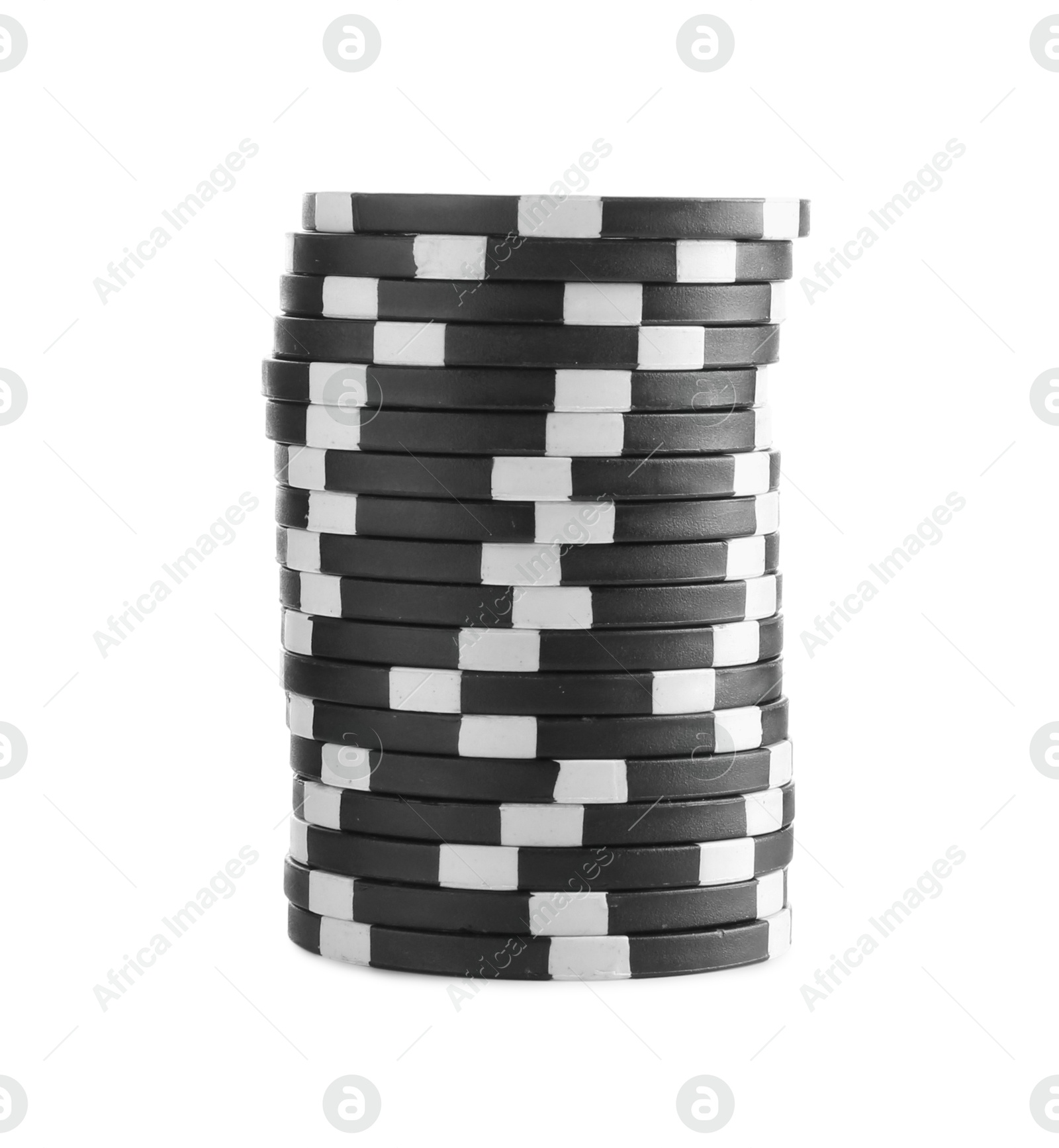 Photo of Poker game. Casino chips isolated on white