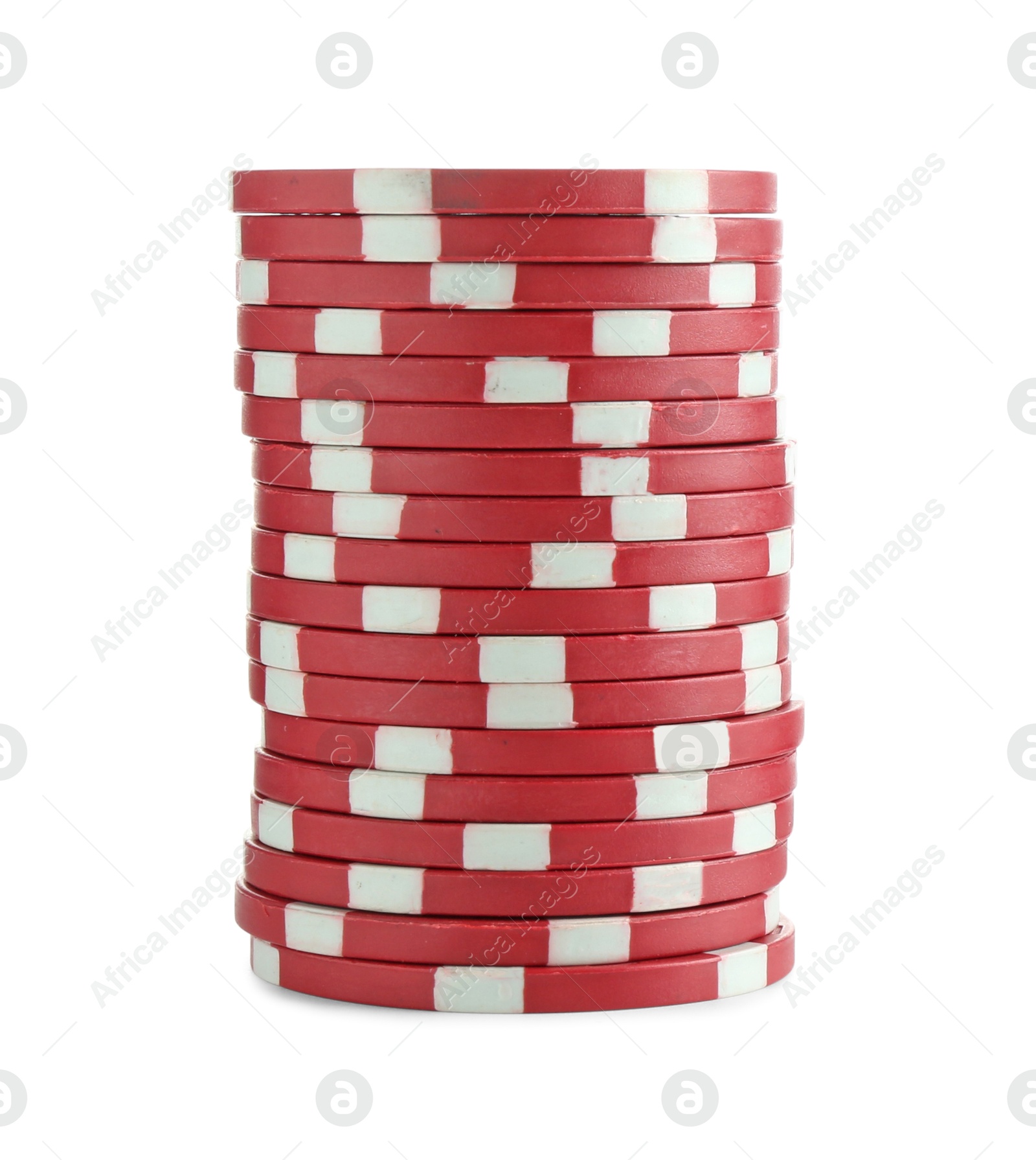 Photo of Poker game. Casino chips isolated on white