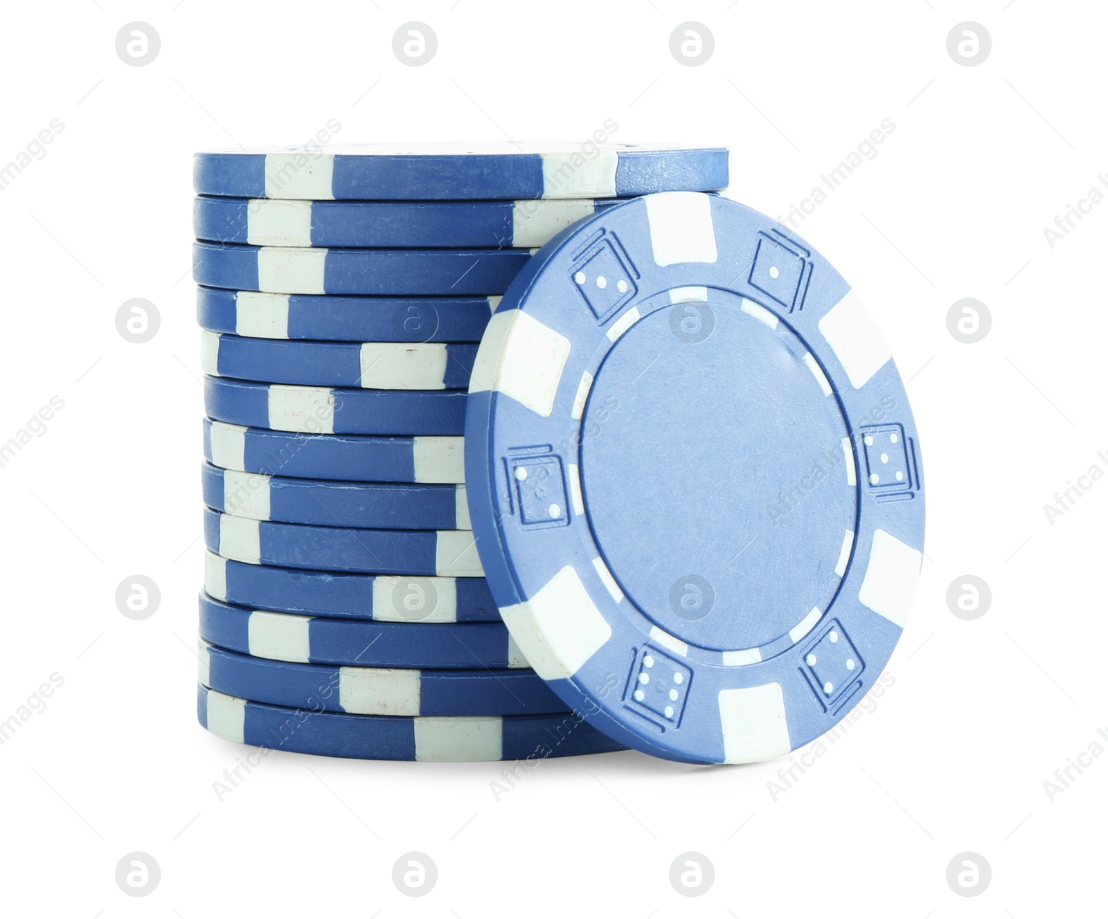 Photo of Poker game. Casino chips isolated on white