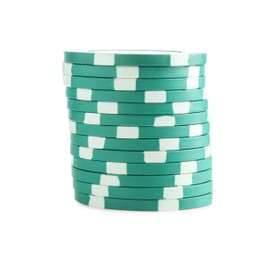 Poker game. Casino chips isolated on white