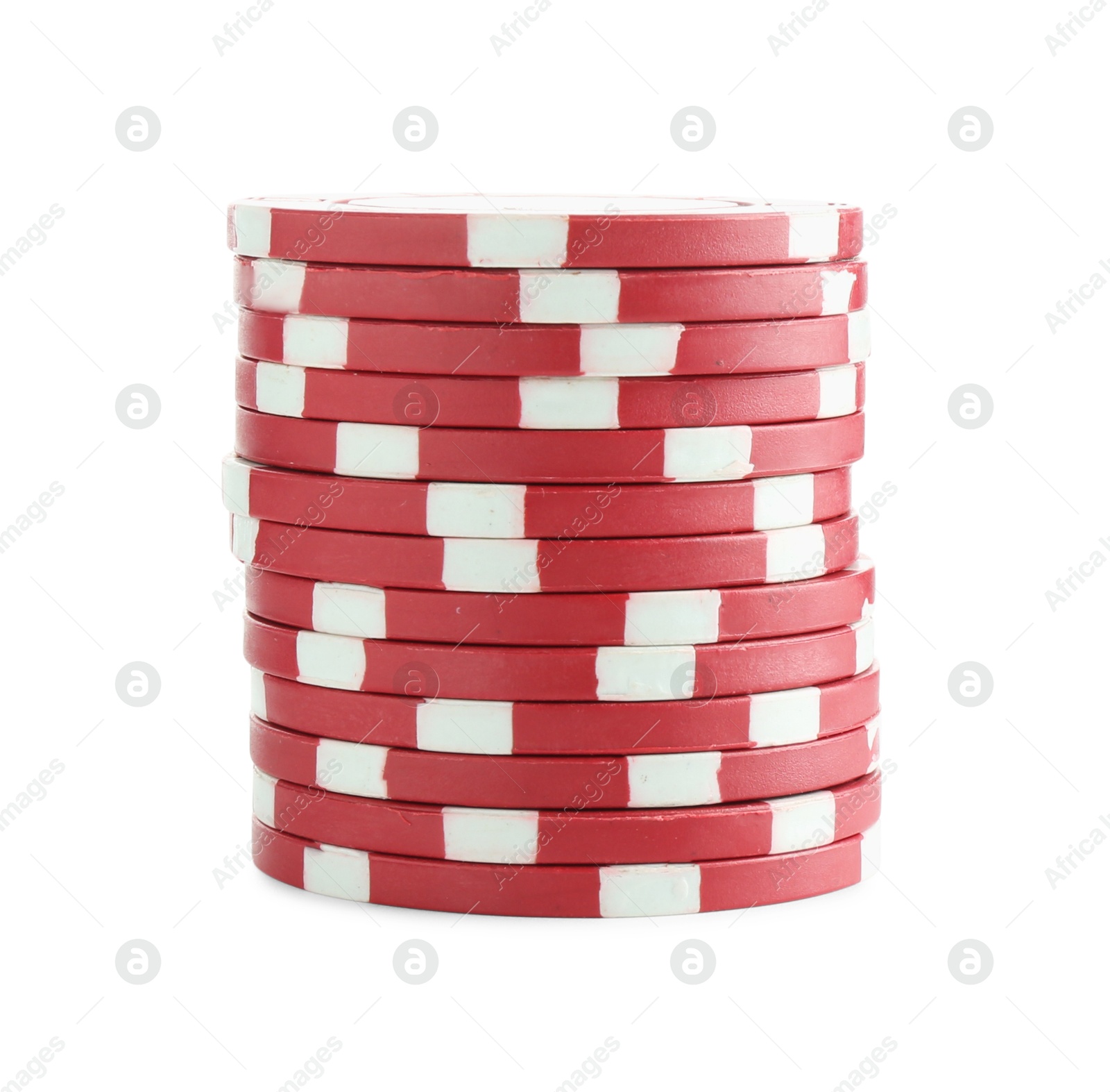 Photo of Poker game. Casino chips isolated on white