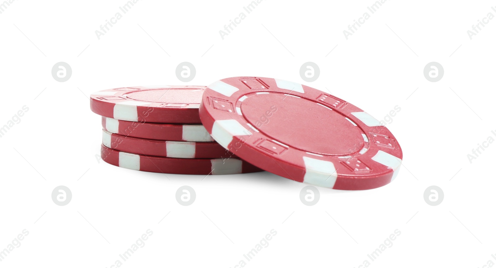 Photo of Poker game. Casino chips isolated on white