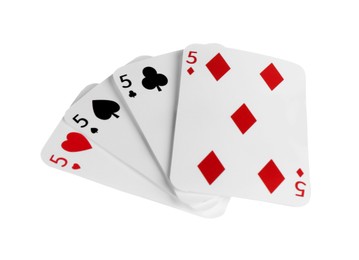 Poker game. Playing cards isolated on white