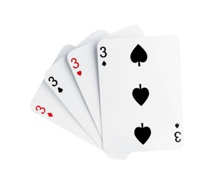 Poker game. Playing cards isolated on white