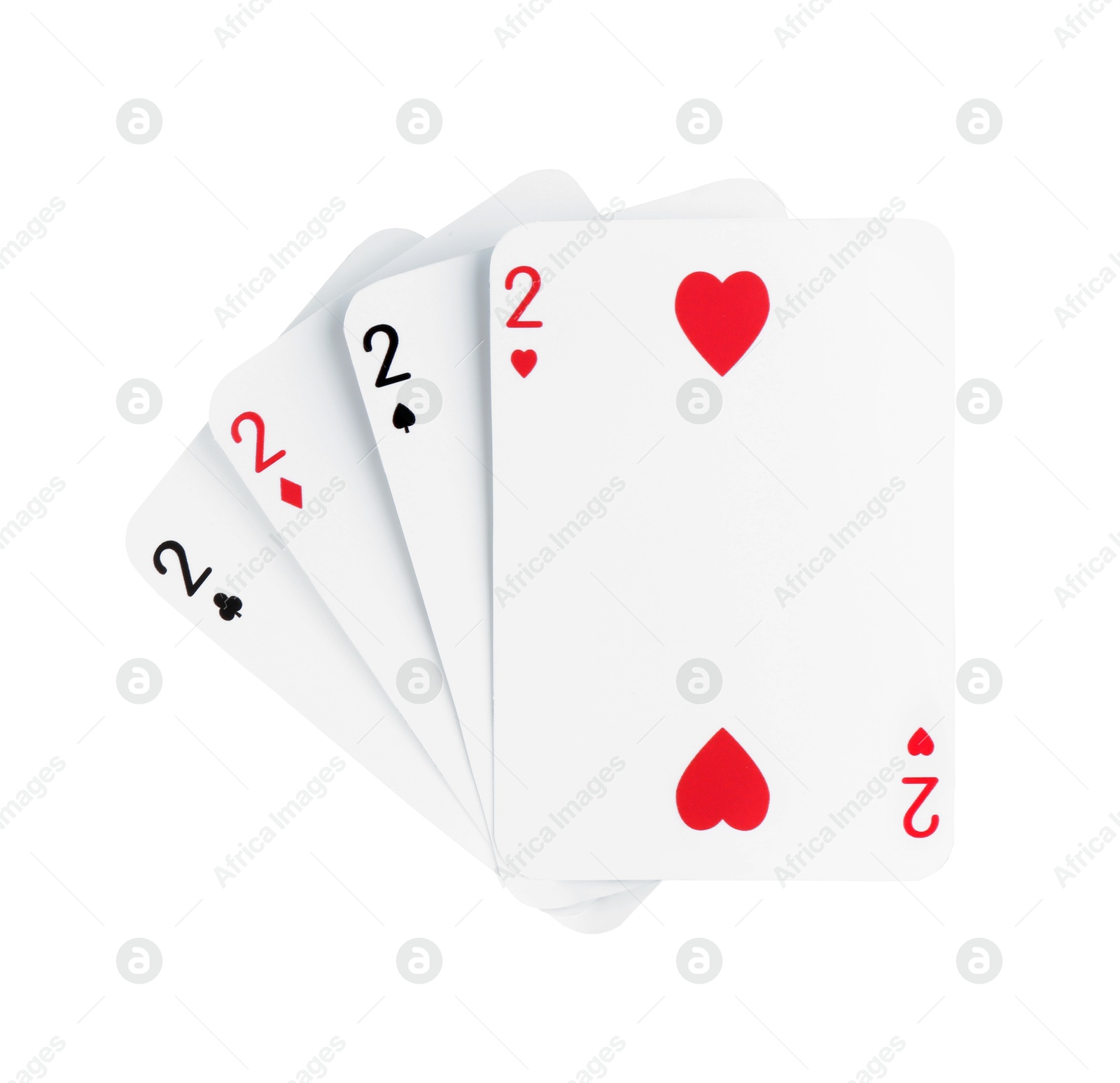 Photo of Poker game. Playing cards isolated on white