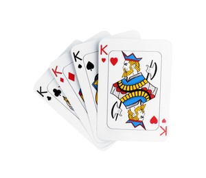 Poker game. Playing cards isolated on white