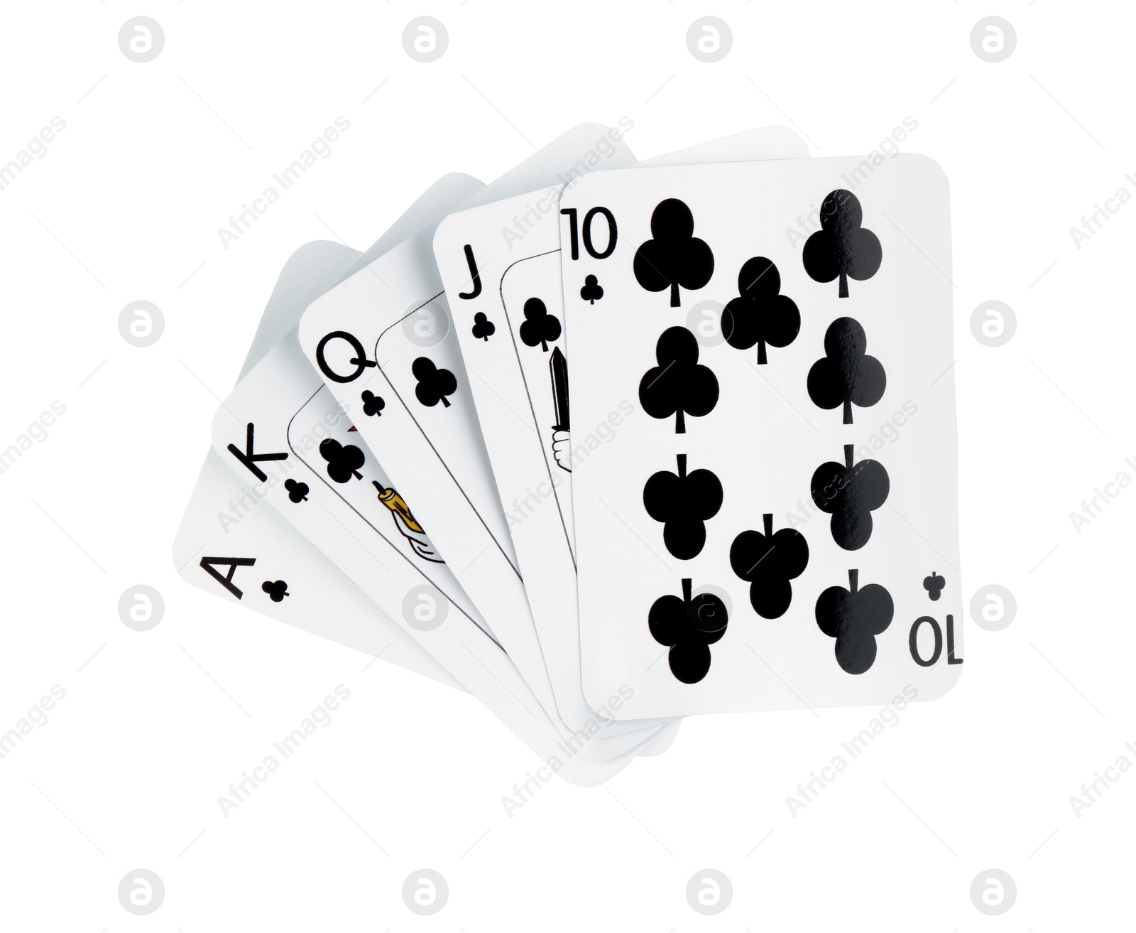 Photo of Poker game. Playing cards isolated on white