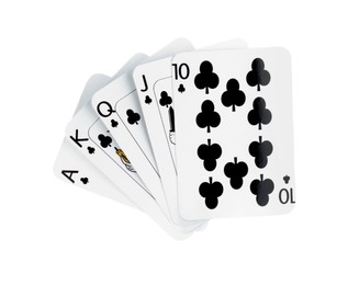 Poker game. Playing cards isolated on white