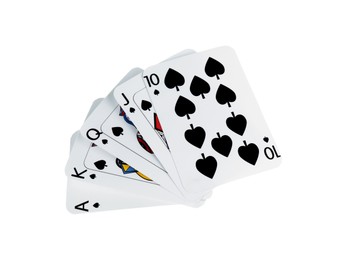 Poker game. Playing cards isolated on white