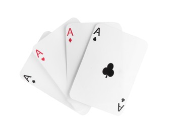 Poker game. Playing cards isolated on white