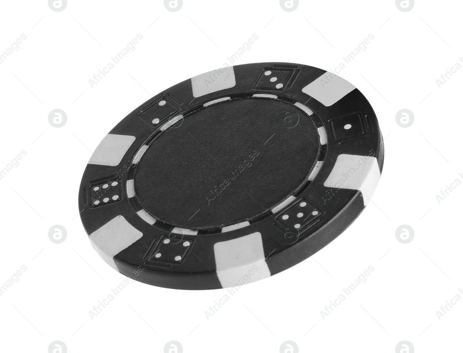 Photo of Poker game. One casino chip isolated on white