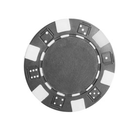 Poker game. One casino chip isolated on white