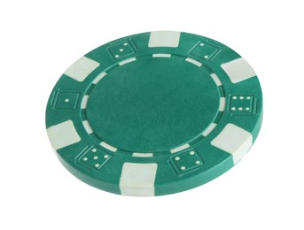 Poker game. One casino chip isolated on white