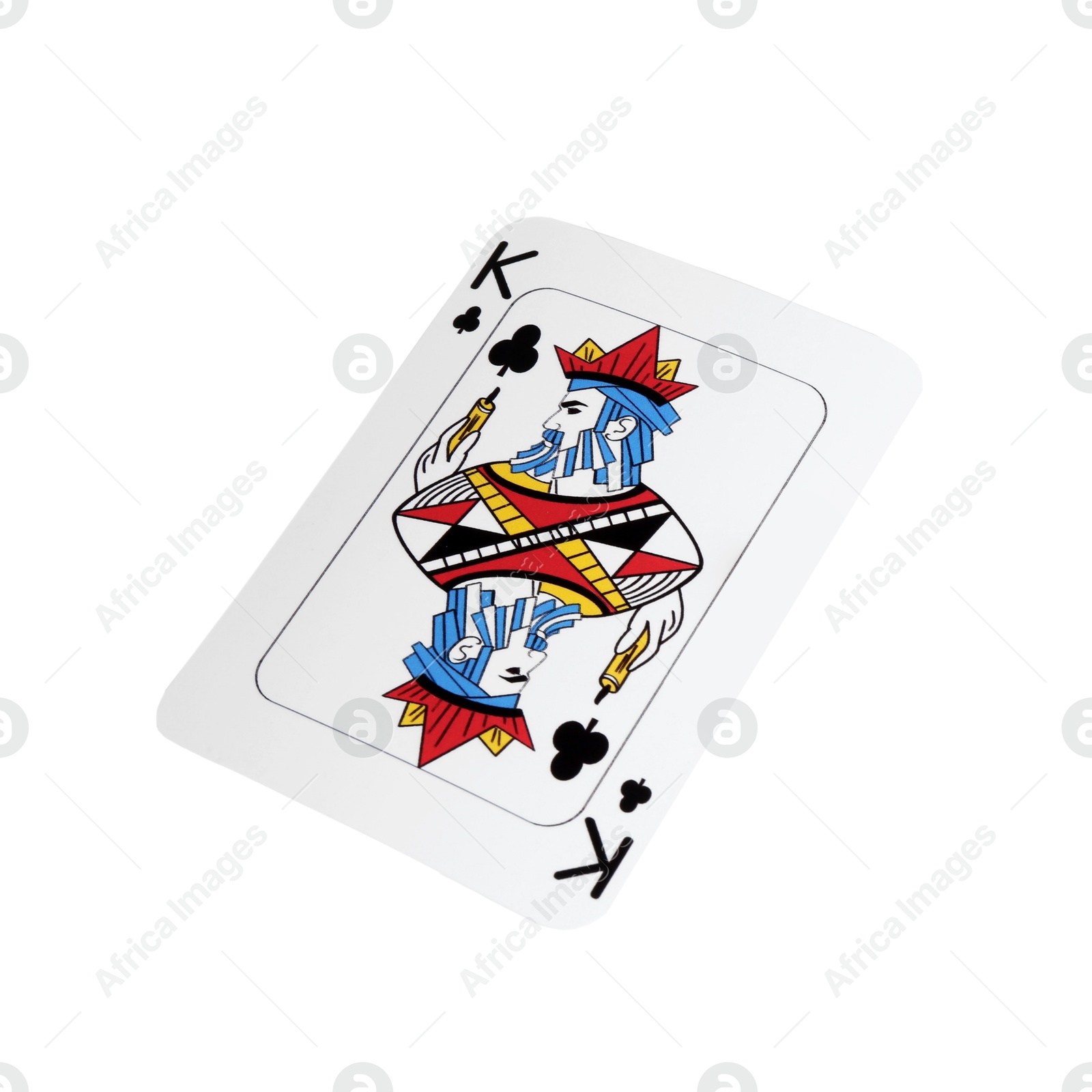 Photo of Poker game. One playing card isolated on white