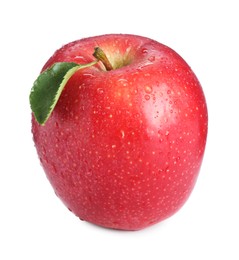 Photo of One fresh red apple isolated on white